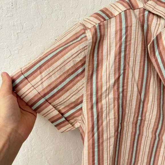 We the free free people Poolside striped oversized button front lounge shirt xs - Picture 5 of 9